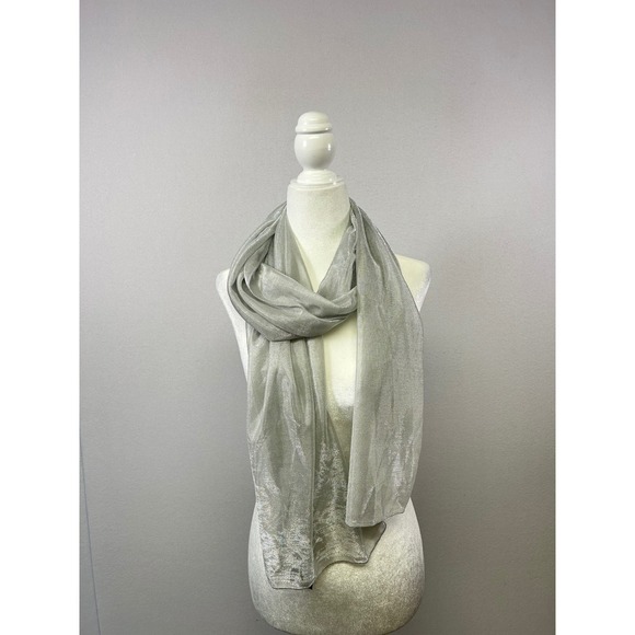 Formal Cejon Wrap Scarf Women One Size Silver Metallic Mesh Formal Evening Shawl - Picture 1 of 8